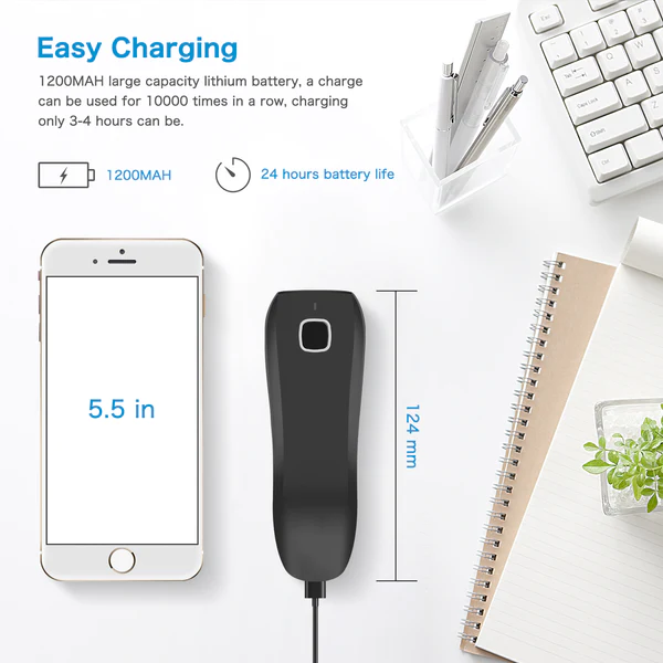 NETUM C740 Mini Portable Bluetooth & 2.4G Wireless Image Scanner, 1D Barcode Reader_2